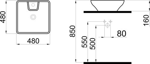 Раковина STWORKI накладная 48 K0101-2485 в Будённовске