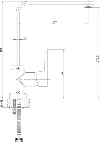 Смеситель для кухни STWORKI HDA3338XH в Будённовске